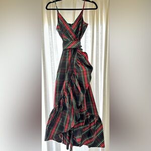J. Crew Stewart Tartan Plaid Taffeta Ruffle Dress - NWT